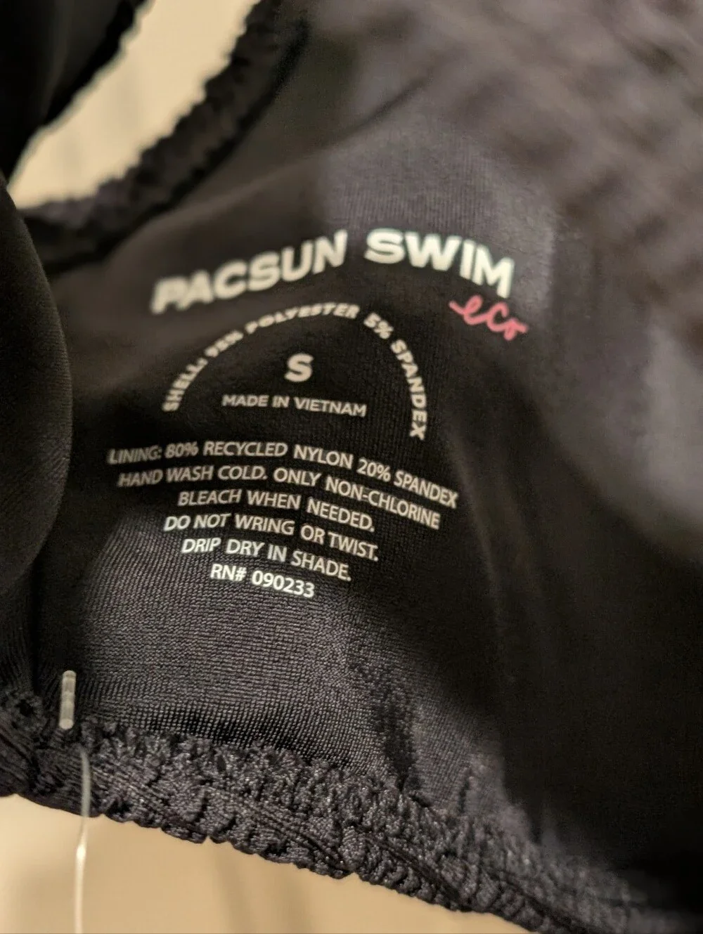 PacSun Black Textured Square Neck Bikini Top Size Small - Picture 3 of 5